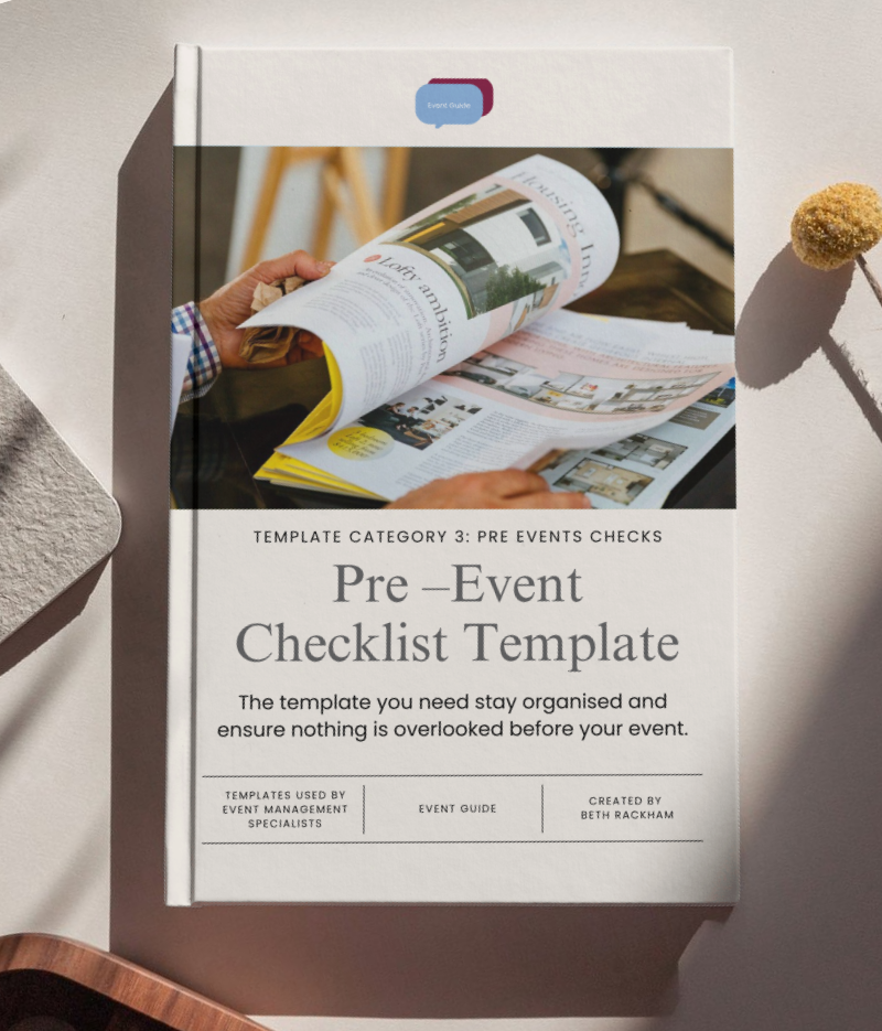 Pre-Event Checklist -Important Final Tasks To Complete Before Your Event Day