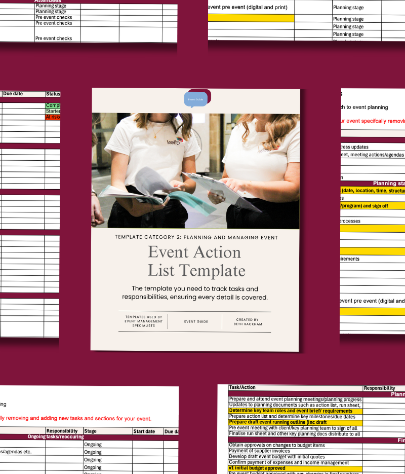 Event Action List - Guided Template - Step-by-Step Task Management
