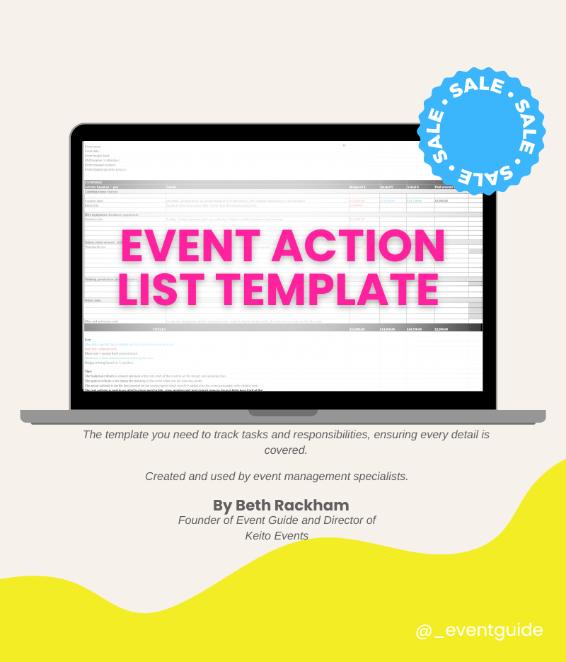 Event Action Plan List - Guided Template - Step-by-Step Task Managemen ...