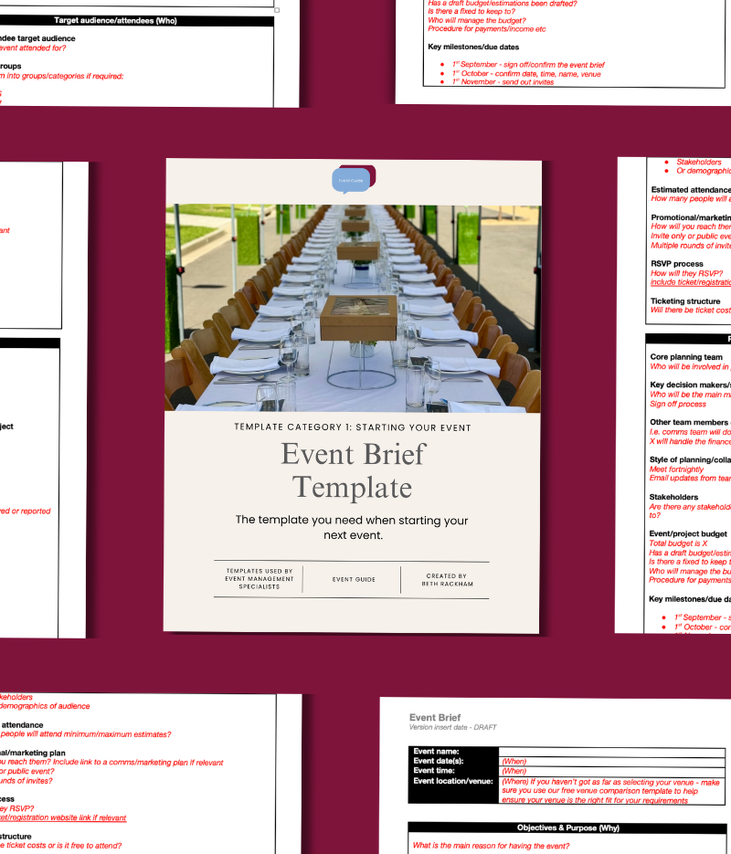 Event Brief - Guided Template - Steps When Starting Your Event
