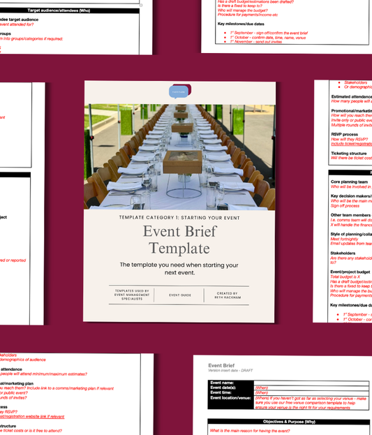 Event Brief - Guided Template - Steps When Starting Your Event
