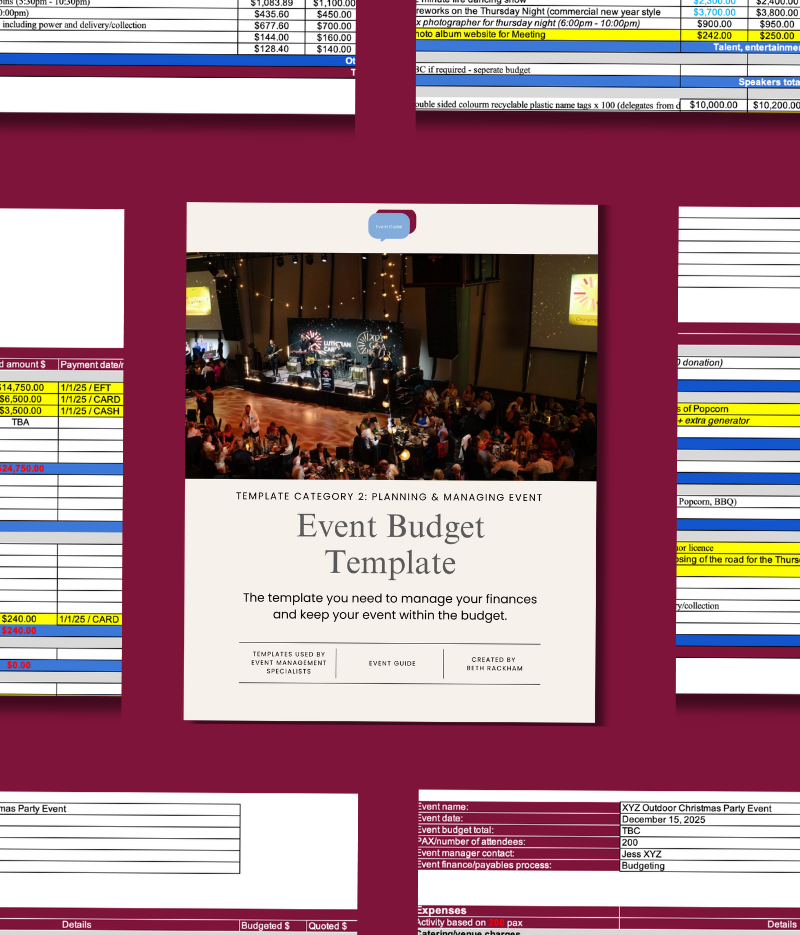 Event Budget - Guided Template - Manage Your Event Finances