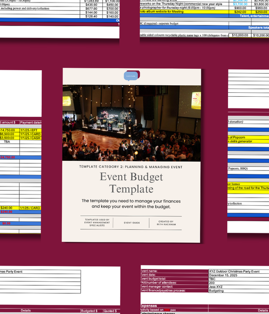 Event Budget - Guided Template - Manage Your Event Finances